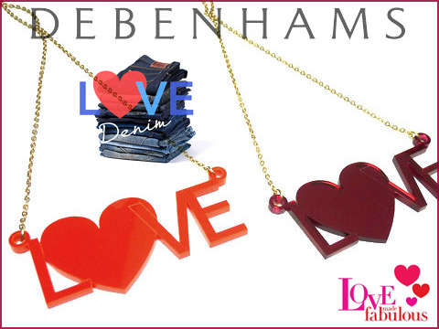 Love name necklaces made for debenhams in store promotion