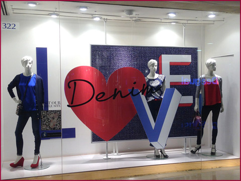 debenhams valentines window display branding