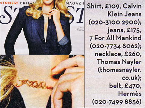 Personalised name necklace magazine feature