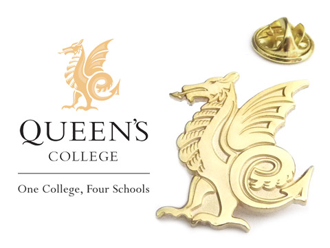 Lapel badges custom made for Queens College