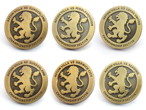 Personalised antique gold lapel pin badges