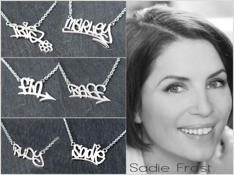 Sadie Frost ordered silver name necklaces for her whole family
