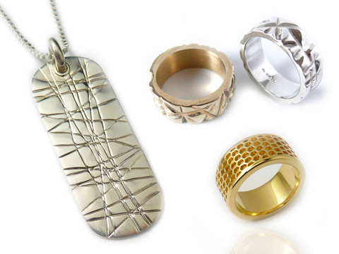 white gold, 9k gold, silver and 18k gold bespoke jewellery