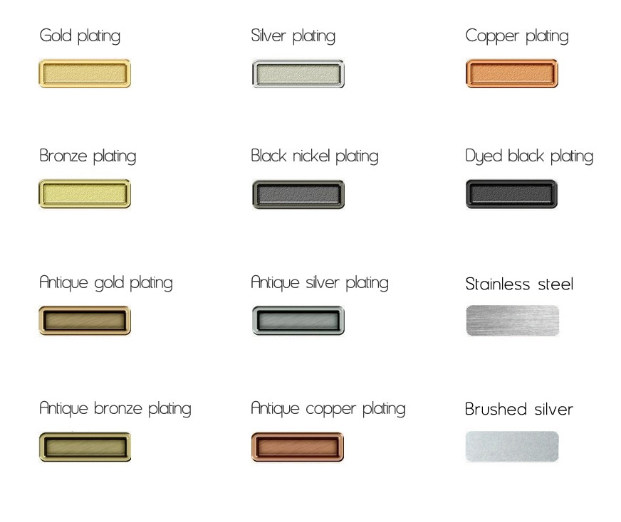 Choose the metal plating and finsih you require for your wholesale jewellery
