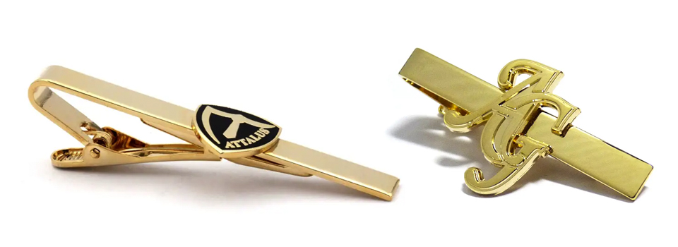 custom gold tie clips