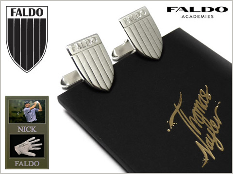 bespoke cufflinks handmade from silver for Nick Faldo