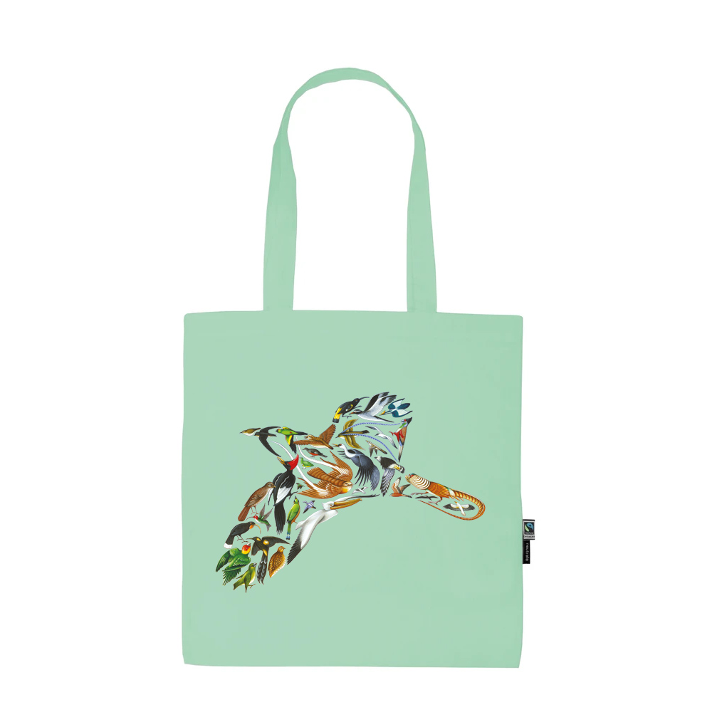 neutral tote bag dusty mint